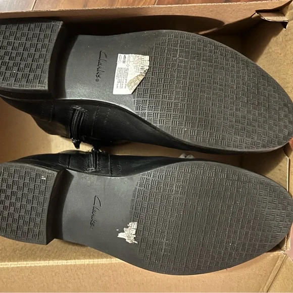 Black Leather Women’s Ankle Boots - Picture 2 of 3